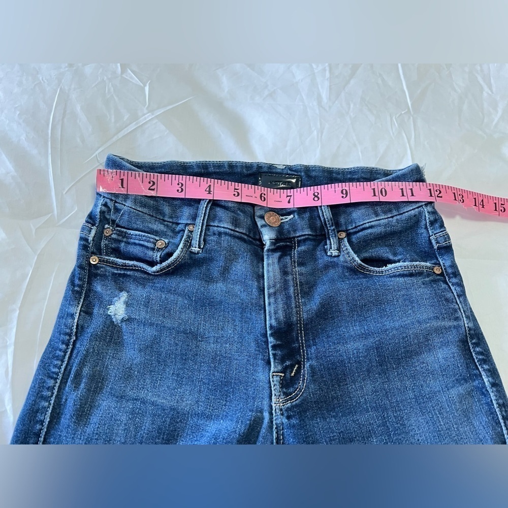 MOTHER Denim Undone Hem LOOKER Ankle Fray Skinny Jeans SZ 25 | Distressed - Picture 9 of 11